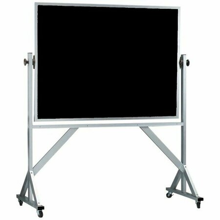 AARCO BA-3B 42in x 18in Black Aluminum A-Frame Sign Board with Black Chalkboard 116BA3B